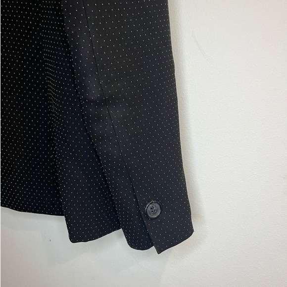 Talbots Womens Black White Micro PolkaDot 3 Button Blazer Jacket Size 14 Vintage - Picture 5 of 9